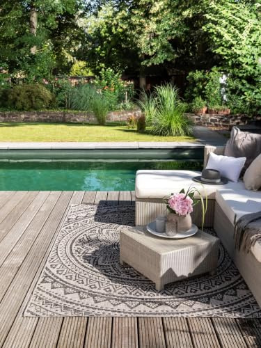 benuta Nest Teppich Cleo - Kunstfaser - Outdoor geeignet - Rechteckig & im Style: Geometrisch, Ethno-Style - Pflegeleicht für Wohnzimmer Schlafzimmer, Beige/Braun, 80x150 cm