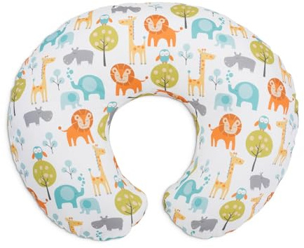 Boppy Cuscino Allattamento per Neonati 0+ Mesi, Forma Ergonomica con Supporto per Mamma e Bambino, Supporto Neonato per Allattamento al Seno e col Biberon, Lavabile in Lavatrice, Peaceful Jungle