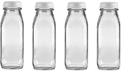 The Dairy Shoppe 1 Pint Glass Water Bottle 17 Oz (4)