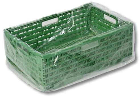 dm-folien Foliensäcke I 1000 Stück I 650+450x650mm I Lebensmittelechte Seitenfaltensäcke 10 µ I Transluzente Beutel aus recycelbarem HDPE I Reißfeste Säcke für KLT-Kisten & Kartons