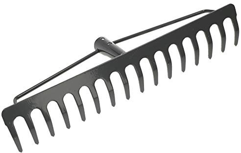 KOTARBAU® Râteau à Feuilles en Acier Renforcé 410 mm avec 16 Dents Noir Râteau sans Manche Outils de Jardinage Accessoires pour l'entretien de Votre Jardin