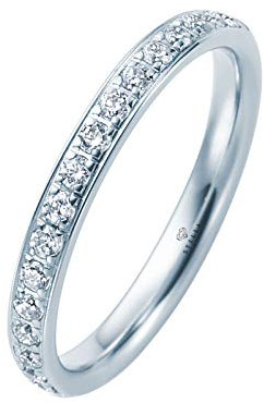 Stella-Jewellery 585er Weißgold Diamant Memory Ring mit Brillanten 0,25 ct. Memoire Eternity 14K Gr. 60