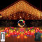 Luces de Carámbano de Navidad con Pilas, 3M 102 LED Luces de Carámbano de dos Colores con Temporizador Remoto para Exteriores, Jardín, Decoración de Patio Trasero