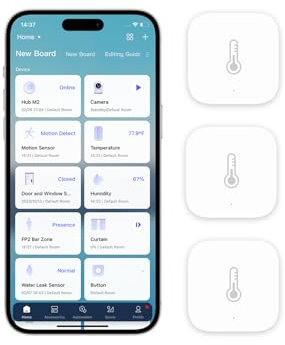 Aqara Zigbee Temperatursensor Luftfeuchtigkeitsmesser 3er-Pack, Thermometer Hygrometer Innen mit Benachrichtigungs Alarm, Datenspeicherung, Erfordert Aqara Hub, Kompatibel mit Apple HomeKit, Alexa