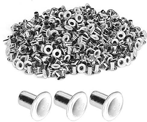Brass Eyelets, 500Pcs 2mm Inner Hole Grommet Kit Sets Metal Eyelets Set Colorful Round Inner Hole Grommets Eyelet Buckle for Clothes Shoes Leather Bags Crafts DIY Projects DIY[White]