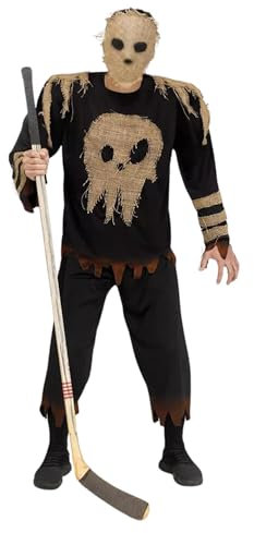 Fun World Horror-Hockey-Kostüm für Erwachsene, Einheitsgröße, Schwarz, Einheitsgr��e