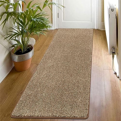 SHACOS Carpet Runners for Hallway Non Slip Brown 60 x 180 cm Long Hall Runner Narrow Rugs Washable Runner Rug Non Shedding Area Mat for Kitchen Bedroom Laundry Room