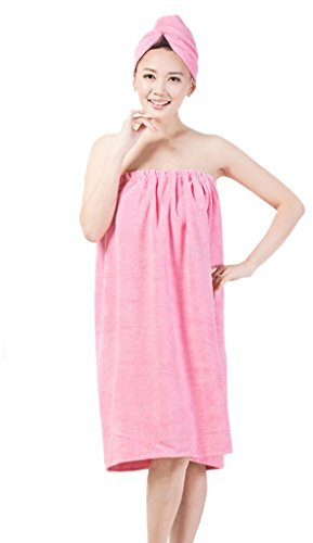 YJZQ Damen Saunakilt mit Haartuch Haartuch Set Saunatuch Bademantel Saunakilt mit Klettverschluss und Gummizug für Spa Dusche Baden