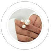 Cicod Vintage Pearl Ring Stacking Pearl Cluster Rings Adjustable Open Full Finger Ring Trendy Personality Pearls Statement Prom Jewelry for Women