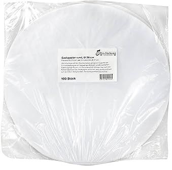 Bäckerei Spiegelhauer Backpapier Rund 28 cm I 100 Stück Backtrennpapier Zuschnitte I Backfest bis 220 °C I Für Springform Pizza & Kuchen
