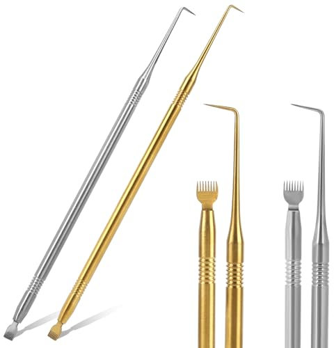 2 in 1 Lash Lift Tool Kit,2 Pieces Stainless Steel Lash Lift and Tint Kit Professional Lash Lift Supplies Metal Lash Lift Rods Eyelash Separator Tool with Separating Comb (Gold & Silver)