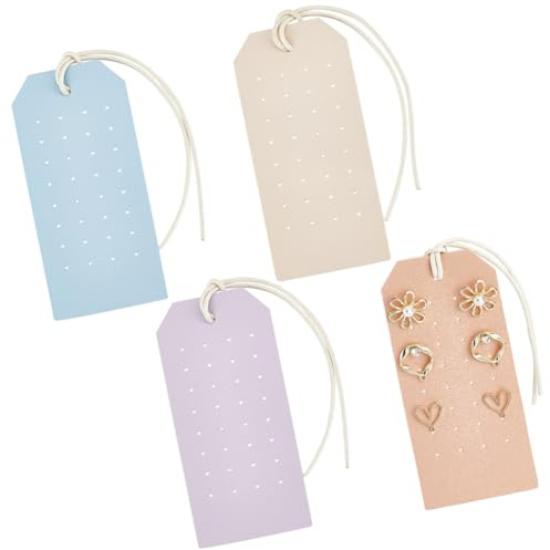 OLYCRAFT 4 Stück 4 Farben Tragbar Leder Ohrringhalter 1mm Loch Kunstleder Ohrstecker Displays Rechteckiger Leder Ohrsteckerhalter Organizer Hängender Schmuck Organizer Für Schmuckaufbewahrung