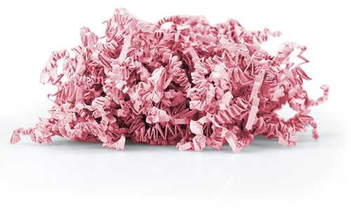 SizzlePak als Füllmaterial – 1 kg – Verpackungsmaterial für Geschenk, Geschenkbox, Präsentkorb, Holzkiste, Flaschen an Weihnachten – geschreddertes Papier für Osternest, Pakete, Schultüte - ROSA
