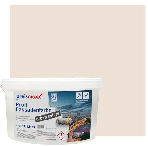 Preismaxx Profi Fassadenfarbe Beige Perlbeige silikonharzverstärkt aussen 10l