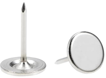 QUARKZMAN 60 Stück Polsternägel 11 mm x 17 mm dekorative Reißzwecken Silber | flacher Kopf, Reißnägel für Möbel Sofa Kopfteile