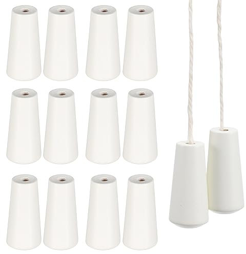 STOBOK Wooden Blind Cord Tassels 12pcs Beige Wood Pull Ends