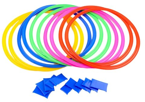 Rings For Kids, Rings Game | Outdoor Game - Hinderbana med sittsäck, 15 kvadrater med kopplingar för barn, inomhus, utomhus