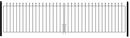 Manor Ball Top Metal Garden Driveway Gates Galvanised Wrought Iron Dual Swing Gate (3658mm (12ft) Gap x 915mm High MAZP55)