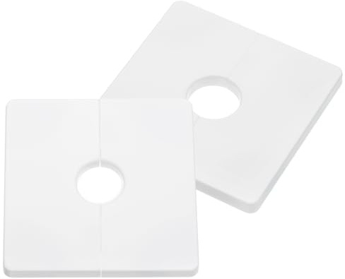 QUARKZMAN 2Pcs Copertura Decorativa Quadrata In Plastica ABS, Flangia Divisoria Da Parete, Bocca Del Tubo Montata A Parete Da 22mm Di Diametro, Bianca