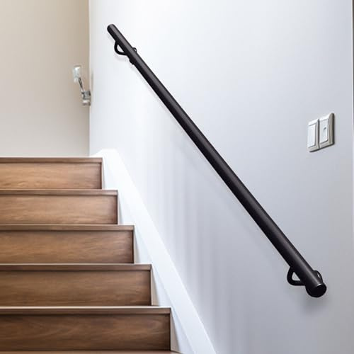 Main courante pour escaliers – 80cm, 1m, 120cm, 1,5m, 180cm, 2m, 240cm, 3m, rampe d'escalier pour la maison, la salle de bain, le couloir, les escaliers – Barre d'appui intérieure et extérieure(120cm)