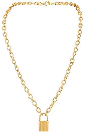 Catena Punk con Collana con Lucchetto per Donna Uomo Collana con Ciondolo Lucchetto Dichiarazione Gotico Cool Collier Femme Gioielli Hip Hop