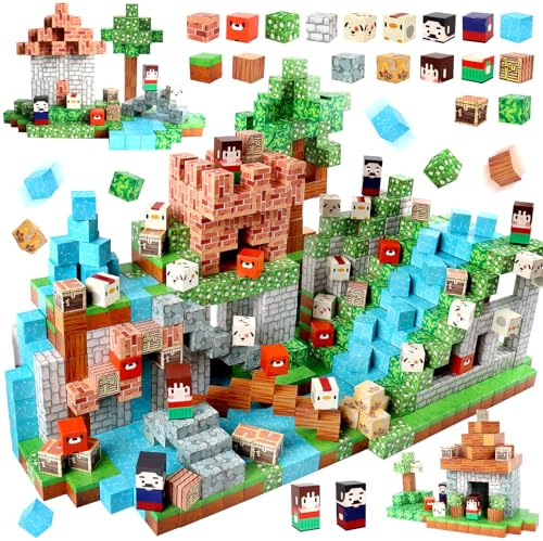 Eteiylt Magnetische Bausteine, 150 Stück Magnetisches Spielzeug Blöcke, Magnetisches Block-Set für Jungen Mädchen, STEM Montessori Spielzeug ab 3 Jahre Geschenk für Kinder
