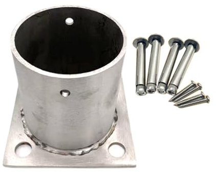 CMYUN Round Post Base Bracket 304 Stainless Steel, Concrete Wood Floor Post Bracket Anchor Outdoor, DIY Mailbox Pergola Deck Fence Railing Support Kit(Dia - 190mm(7.48in))