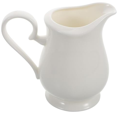 VICASKY Ceramic Milk Jug Small Creamer Pitcher for Coffee Latte Art European Style 5Oz Mini Milk Pourer Cup Heat Retaining Sauce Jug for Home Office