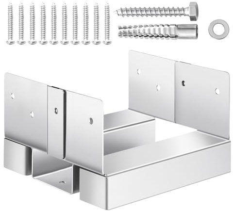 VEVOR 6x6 Post Base 10 Pcs, Inner Size 5.49x5.57inch/139.5x141.5mm Concrete Post Anchor, Heavy-Duty Zinc-Plated Carbon Steel Posts Brackets with 1 Inch Standoff Elevation, for Concrete Pergolas Patio