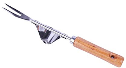 POPETPOP Desbrozadora Manual Cabeza De Forquilla De Madera y Mango Extraíble Herramienta De Corte Hogar Jardín Patio Plateada