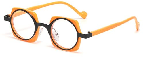 Mode solglasögon för kvinnor Retro godisfärgade klara antiblåttljuslinser Herrbågar, svarta orange klara, A