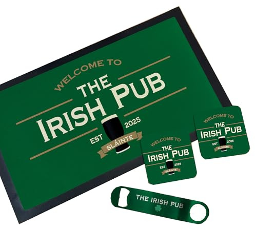 Personalised Bar Accessories For Home Pub - Bar Gift Set Elevate your home pub accessories with our premium Personalised Bar Accessories Gift Set. (Irish Bar)