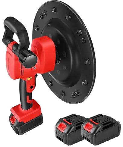 Levigatrice per Pareti senza Filo | 1680W Cazzuola Elettrica per Malta | 6 Velocità Regolabili | per Cemento E Cemento | Ricarica batteria al litio per un facile utilizzo (Red, 2 Battery)