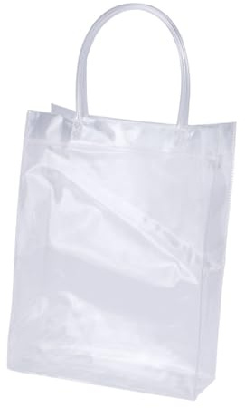 VALICLUD Transparente Kunststoff-pvc-eisweintasche Tragbare Einkaufstasche Geschenktasche Quadratischer Boden Bequemes Tragen Party-dekoration Geburtstagsparty Einkaufstasche