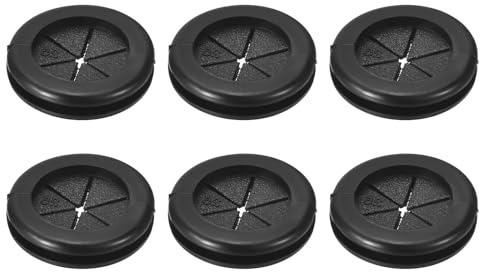 Unifizz Lot de 6 œillets de câble en caoutchouc pour trou de perçage de 21 mm ID 25 mm - Joints de câblage en caoutchouc double face pour panneaux électriques, feuilles métalliques et protection de