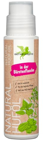 Bense & Eicke Natural Huföl in der Bürstenflasche 200ml, rein natürliches Hufpflegeöl mit Avocadoöl und Oreganoöl, pflegt Hufhorn, erhält Elastizität und fördert Hornstabilität