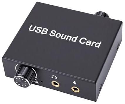 LICAEVEY Scheda Audio USB Esterna, Adattatore Audio USB 16 Bit 48 KHz con Jack per Cuffie e Microfono da 3,5 Mm, per PC Laptop Tablet Vince Linux OS X Android