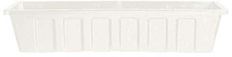 Novelty Poly-Pro Plastic Flower Box Planter, White, 24-Inch