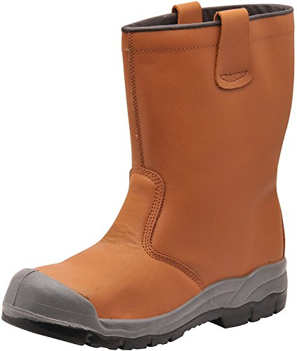 Portwest FW13 Botte Fourrée S1P(surembout Renforcé) Semelle Double Densité | Camel, 44, Certifié CE, S1P EN ISO 20345, Embout de Protection en TPU, Chaussures Anti-Statique, Doublé Fourrure