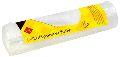 Idena 10339 - Luftpolsterfolie für Versand, Verpackung und Umzug, 40 cm x 5 m auf Rolle, 70 µ, transparent, 1 Stück