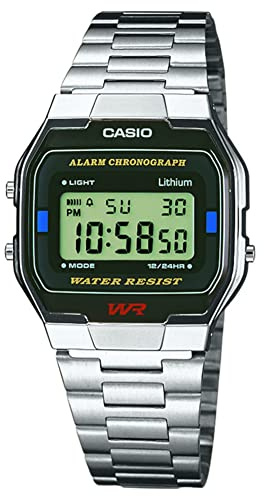 Casio Chronograph Armbanduhr A163WA-1QES (L x B x H) 36.8 x 33 x 9.1 mm Silber Gehäusematerial=Edelstahl Material (Armb