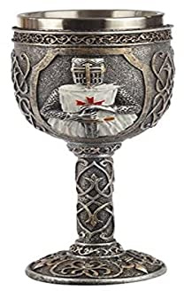 Puckator Cáliz decorativa Crusader Knight mezclada, altura 19,5 cm ancho 9 cm profundidad