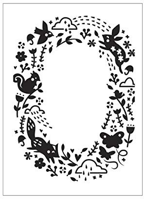 Darice 30041273 Prägeschablone, Prägefolder Tieremuster mit offenes Oval, Papier, Transparent, A6