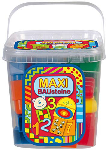 Dohany Maxi Bloxx Bausteine Zahlen Noppen Steckbausteine im Eimer 34-TLG. 18M+