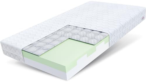 FDM Matratze 80x160 cm Härtegrad H3 Höhe 16 cm Kindermatratze Schaumstoffmatratze HR-Schaum Polyurethan-Schaum Buchweizen 7 Komfortzonen mit Hypoallergenem Waschbarem Premium-Bezug Oeko-Tex Paulo