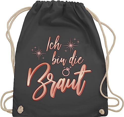Shirtracer Turnbeutel Rucksack - JGA Junggesellenabschied Frauen - Ich bin die Braut Sparkles rosé-gold - Unisize - Dunkelgrau - brauttaschen bachelorette party beutel junggesellinnenabschied outfit