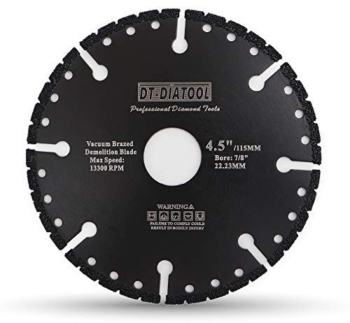 DT-DIATOOL Disco Diamantato 115 x 22,23 mm Lama per Sega Universale per Cemento Armato Metallo Alu Rebar Ferro PVC Tutti i Materiali Resistenti