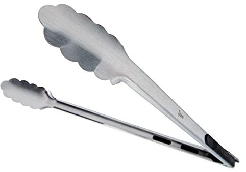 Steuber Premium Line Edelstahl Grillzange Länge 45 cm zum Fleisch Wenden, lange Küchenzange