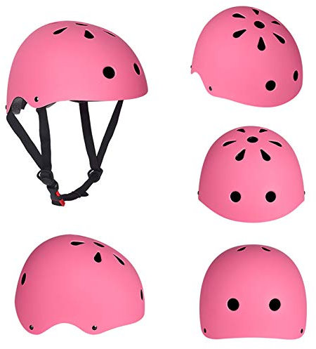 Multifunktions Fahrradhelm Kinder Jungen mädchen, Verstellbaren Schutzhelm Kinderhelm Skaterhelm, Sporthelm für Fahrrad Klettern Roller Skateboard (Pink,L(58-62 cm))