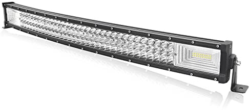 AUXTINGS 32-Zoll 82 cm 405W gekrümmte LED-Lichtstange 7D-Objektiv-Spot-Flut-Floor-Combo-Strahl Triple Row LED-Arbeit Tauchlichter für AUS-Straße ATV AWD SUV 4WD 4x4 Pickup, 12V 24V wasserdicht 6000k